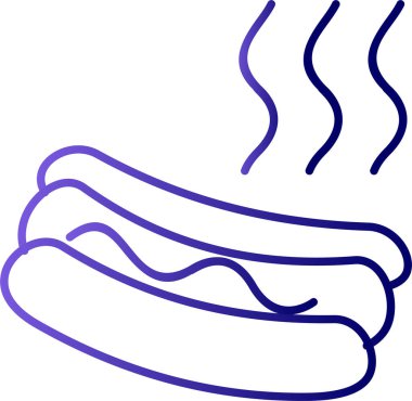 Hot Dog simgesi, vektör illüstrasyonu 