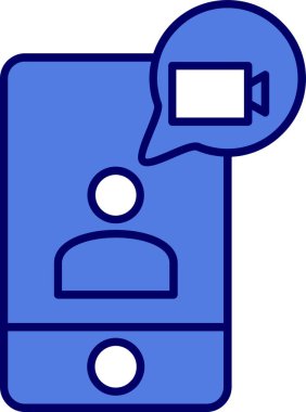 Video sohbet simgesi, vektör illüstrasyonu  