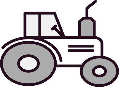 Traktör simgesi, vektör illüstrasyonu 