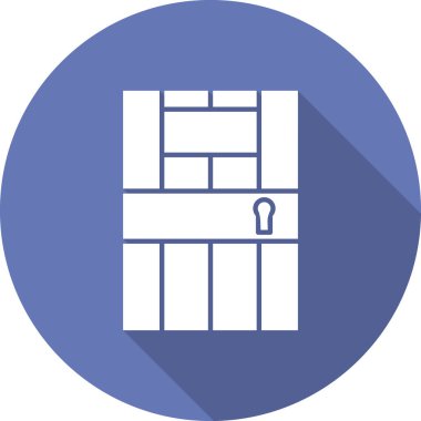 Hapishane kapısı ikon vektör illüstrasyonu 