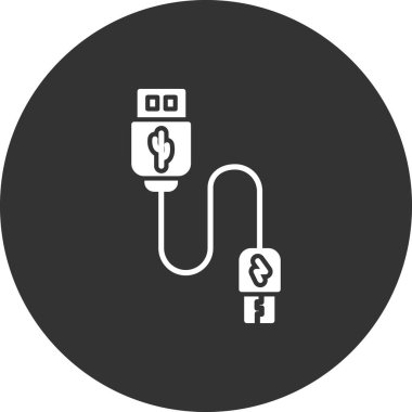 Usb Kablo simgesi, vektör illüstrasyonu
