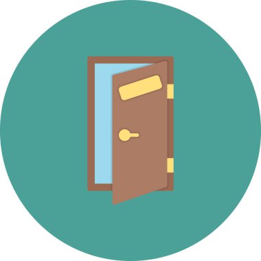 Kapı simgesi. Web ve mobil aygıtlar için düz tasarım çizimi.