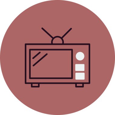 Eski televizyon. Web simgesi basit illüstrasyon