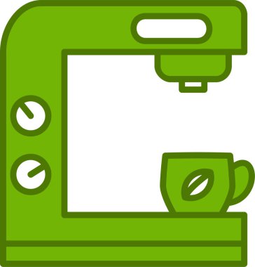  Kahve makinesi simgesi, vektör illüstrasyonu