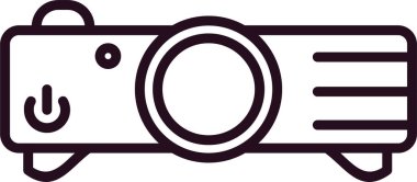 video projektör simgesi. Basit resimleme  