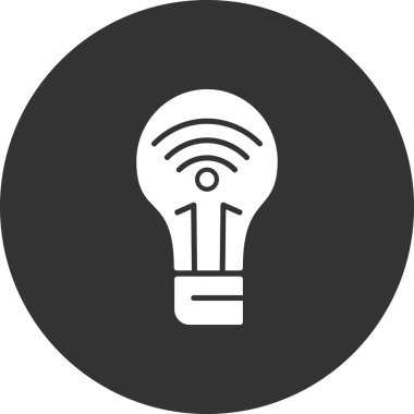 Akıllı ışık, lamba simgesi vektör illüstrasyonu