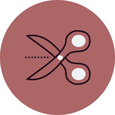 Makas. Web simgesi vektör illüstrasyonu 