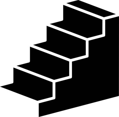 Basit grafik merdiven ikonu vektör çizimi