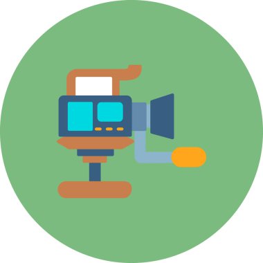 kamera, film, aygıt, aygıt düz renk ikonu vektörü