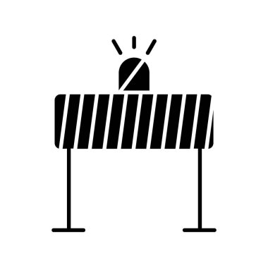 Yol bariyeri simgesinin vektör illüstrasyonu