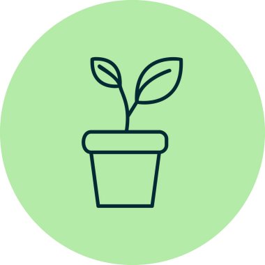 bitki pot ikonu vektör illüstrasyonu 