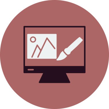 Fotoğraf düzenleme simgesinin vektör illüstrasyonu