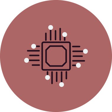 İşlemci. Web simgesi vektör illüstrasyonu 