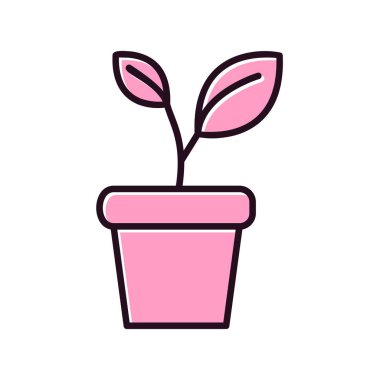 bitki pot ikonu vektör illüstrasyonu 