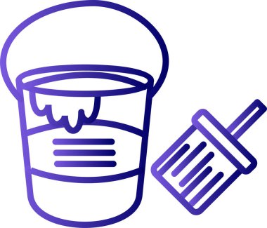 Boya kovası. Web simgesi basit tasarım