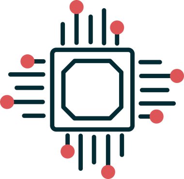 İşlemci. Web simgesi vektör illüstrasyonu 