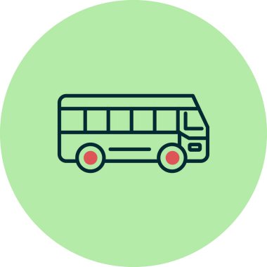 Otobüs. Web simgesi basit illüstrasyon 