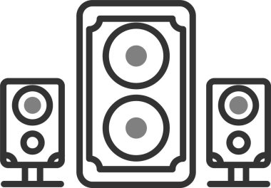 Hoparlörler. Web simgesi basit illüstrasyon