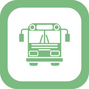 Okul Otobüs Simgesi Vektör İllüstrasyonu