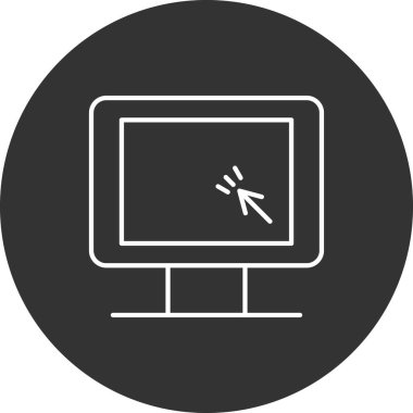 bilgisayar monitör simgesini vektör çizim 