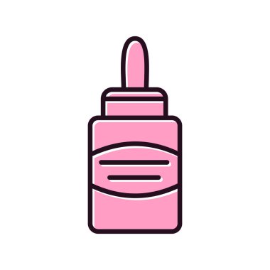 Ağ ve mobil uygulama tasarımınız için beyaz arkaplanda izole edilmiş sıvı yapıştırıcı şişe ikonu vektörü, yapıştırıcı logosu kavramı