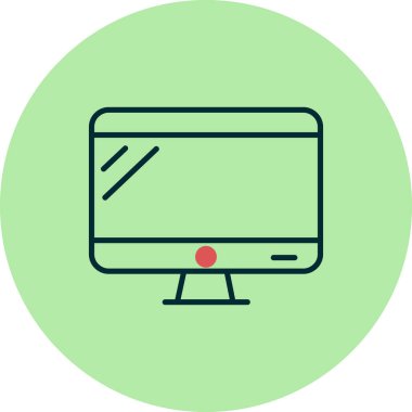 bilgisayar monitör simgesini vektör çizim 