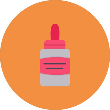 Ağ ve mobil uygulama tasarımınız için beyaz arkaplanda izole edilmiş sıvı yapıştırıcı şişe ikonu vektörü, yapıştırıcı logosu kavramı