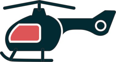 Helikopter ikonu. Ulaşım sembolü. vektör çizimi izole edildi. 