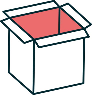 karton kutu simgesi, vektör illüstrasyonu