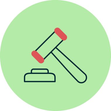 Yargıç Hammer. Web simgesi basit illüstrasyon 