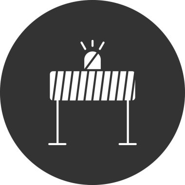 Yol bariyeri simgesinin vektör illüstrasyonu