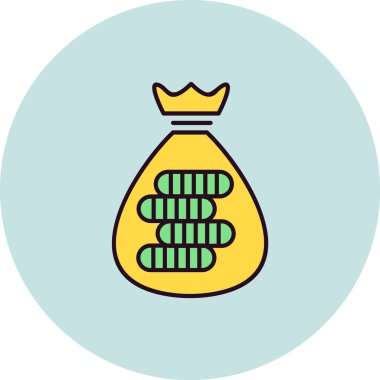 Para çantası vektör glif simgesi