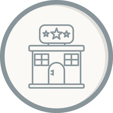 Otelde. Web simgesi basit illüstrasyon 