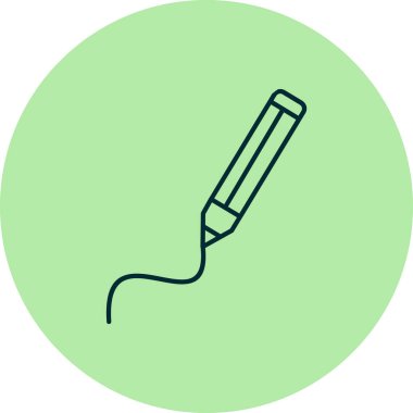 Kalem vektörü simgesi, çizimin modern basit gösterimi 