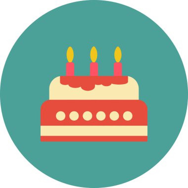 Doğum günü pastası. Web simgesi basit illüstrasyon