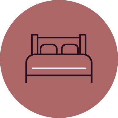 Yatak simgesinin vektör illüstrasyonu 