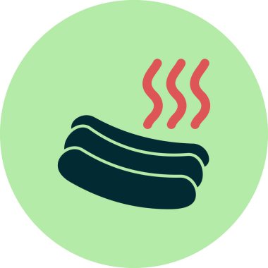 Hot Dog simgesi, vektör illüstrasyonu 