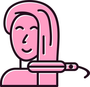 Saç düzleştiricisinin vektör illüstrasyonu