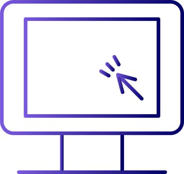 bilgisayar monitör simgesini vektör çizim 