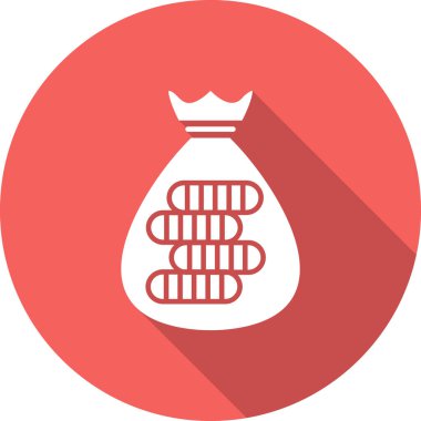 Para çantası vektör glif simgesi