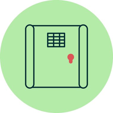 Hapishane kapısı ikon vektör illüstrasyonu 