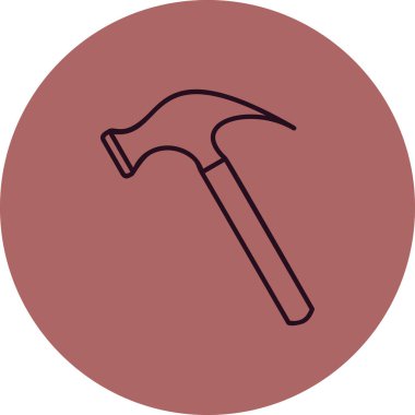 Çekiç. Web simgesi basit illüstrasyon 