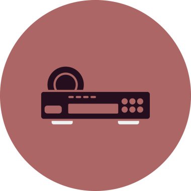 DVD oynatıcı simgesi, vektör illüstrasyonu 