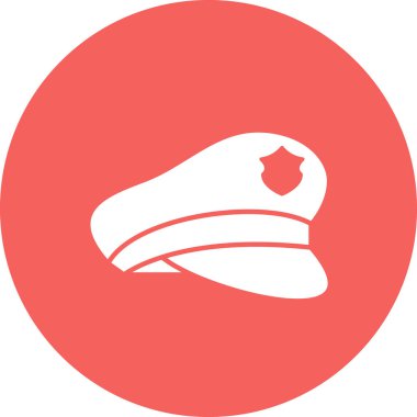 polis şapka simgesi vektör illüstrasyonu