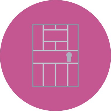 Hapishane kapısı ikon vektör illüstrasyonu 