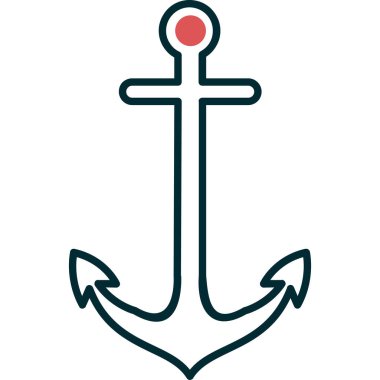 çapa simgesi. Denizcilik sembolünün basit bir gösterimi 