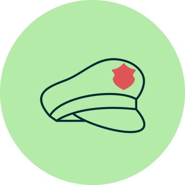 polis şapka simgesi vektör illüstrasyonu