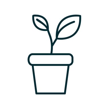 bitki pot ikonu vektör illüstrasyonu 