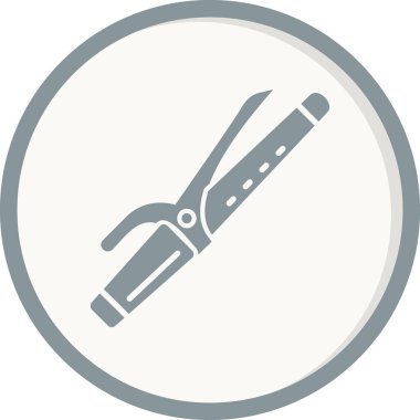 Saç bigudisi doğrusal simgesi. Saç maşası. Profesyonel saç stili. İnce çizgi çizimi.