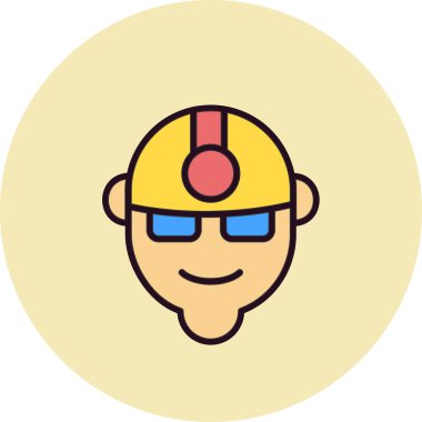 Worker web simgesi basit illüstrasyon